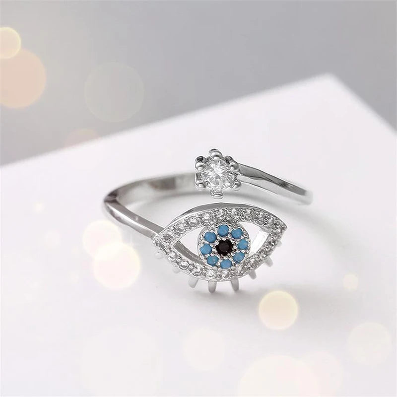 Modern Women’s Statement - Geometric Open Ring with Disc