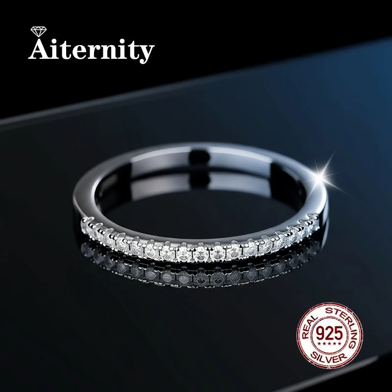 925 Sterling Silver Brilliant Moissanite Zircon Ring Eternal Bond