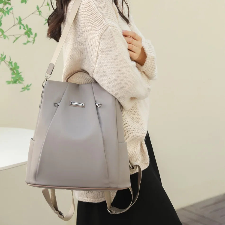 Women's Anti-Theft Nylon Backpack – Casual Travel & Everyday Use