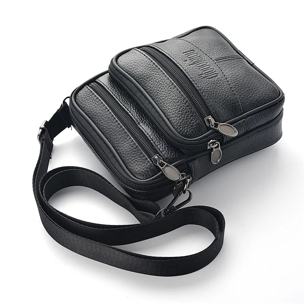 Executive Legacy Retro Vertical Genuine Leather Messenger