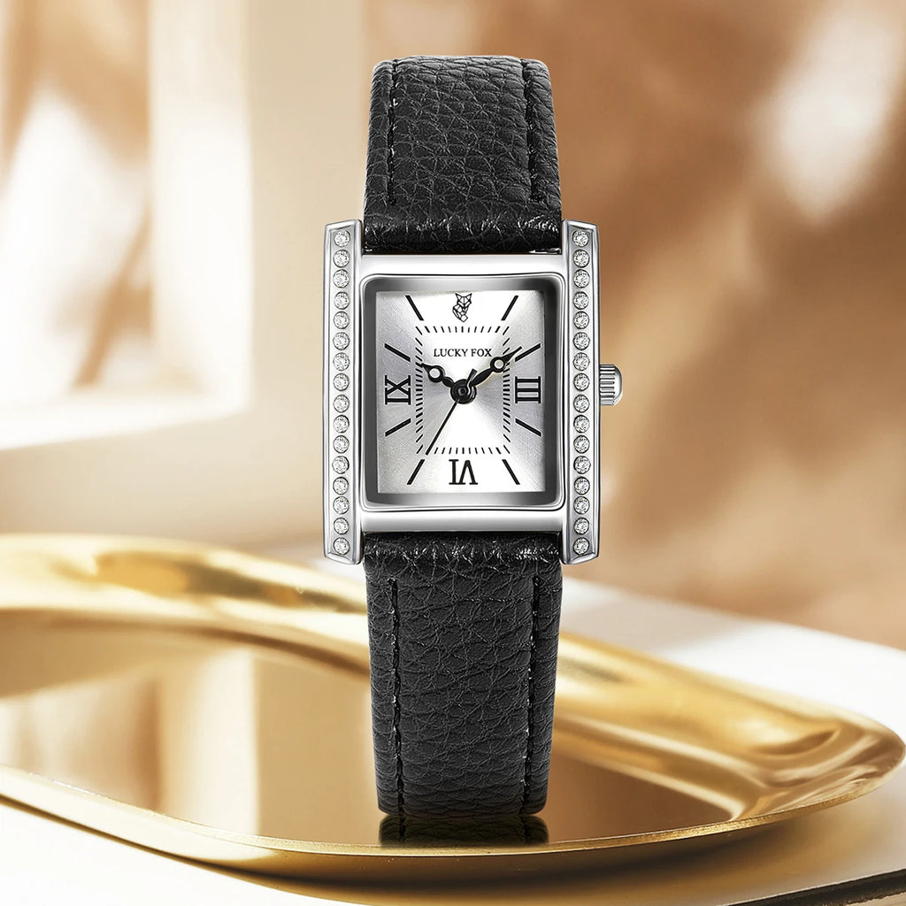 Regal Radiance Diamond-Accent Rectangle Quartz Watch