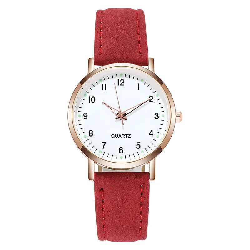 Radiant Grace: Luminous Leather Fashion Watch