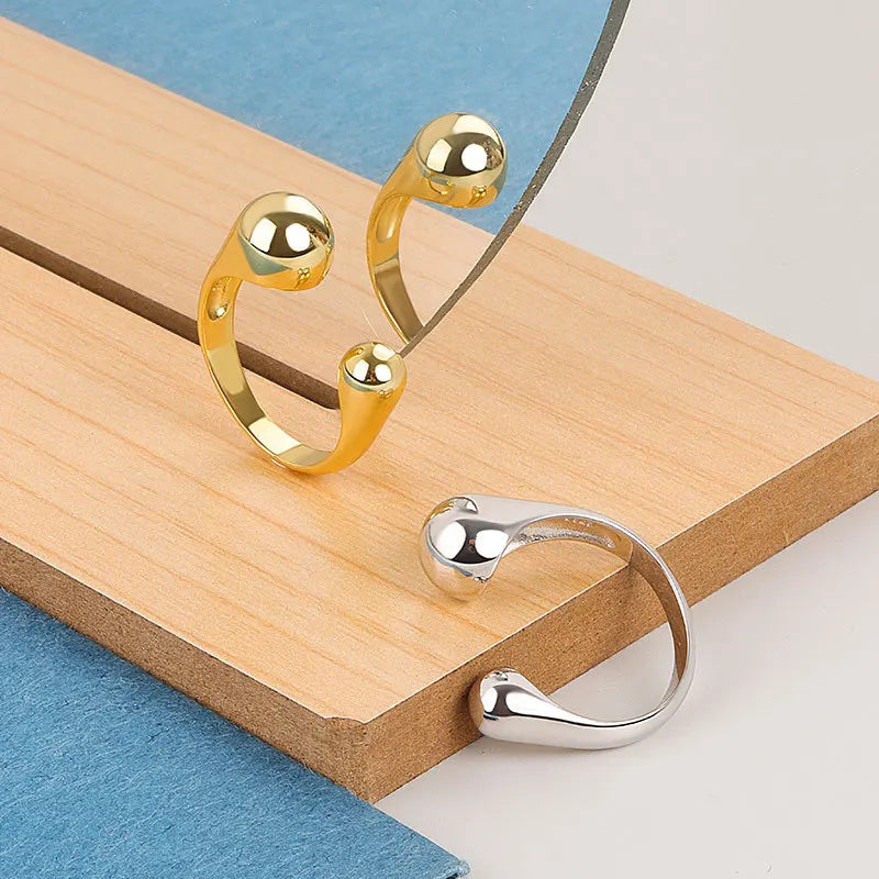 Smooth Geometric Gold Tone Ring Minimalist Design