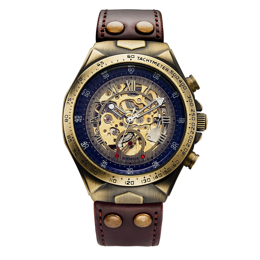 Automatic Mechanical Leather Watch – Men