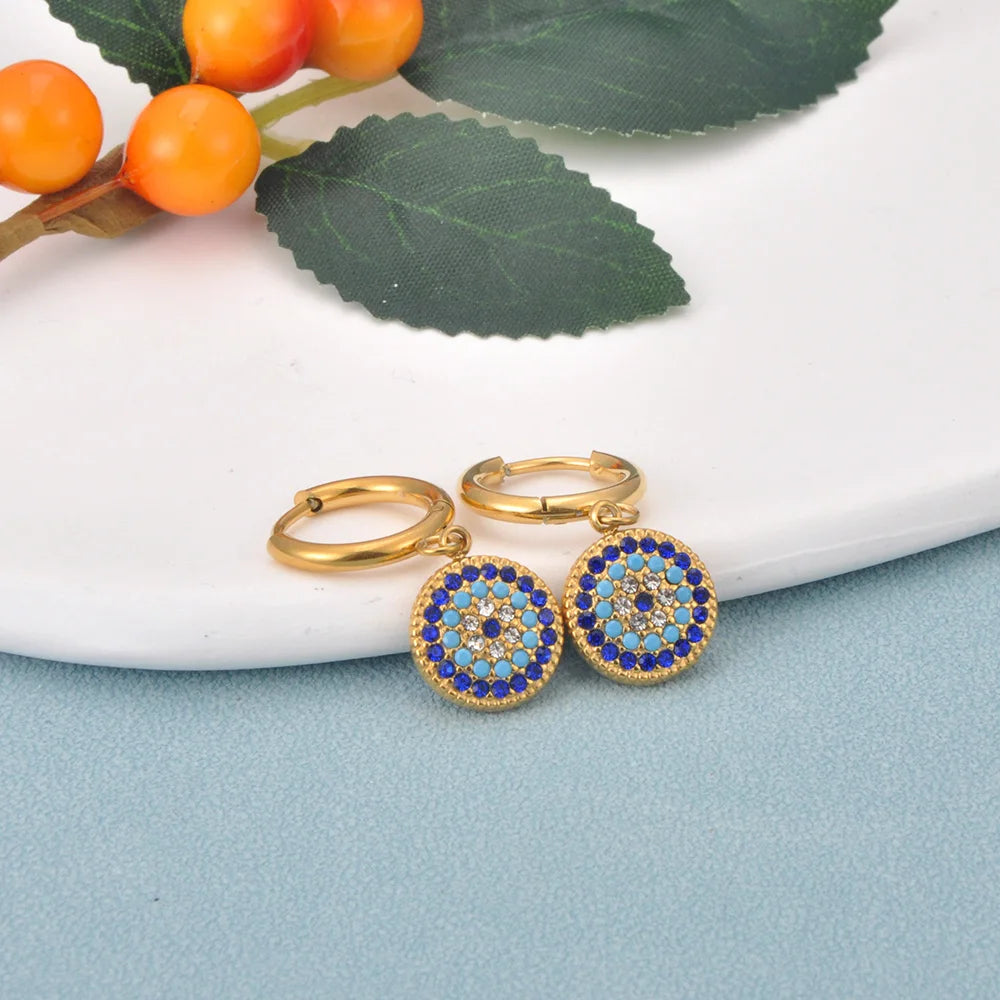 Azure Guardian – Turkish Evil Eye Earrings