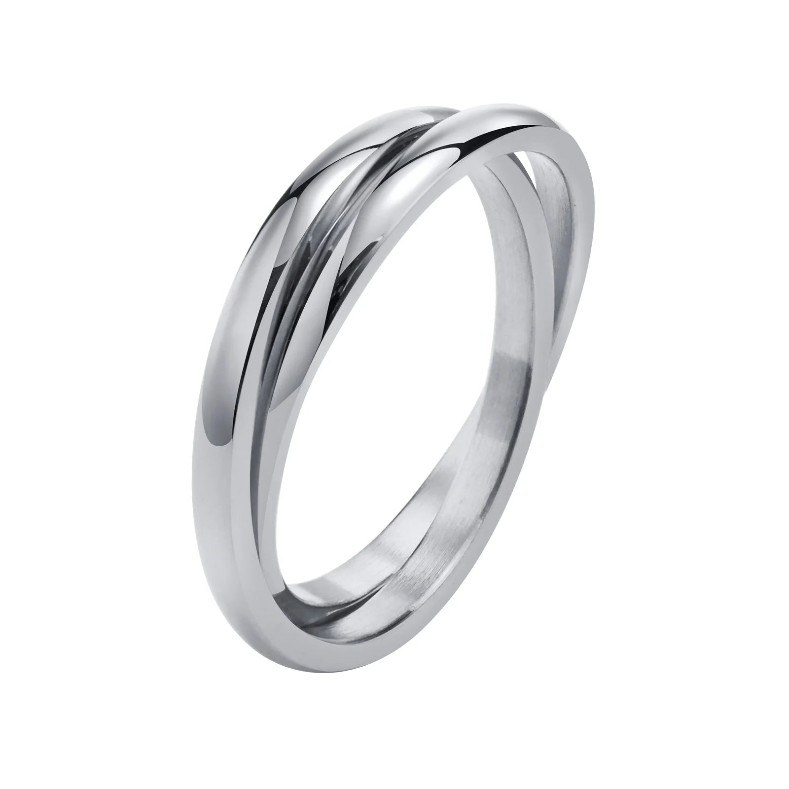 Thin Interlocking Rolling Ring Minimalist Infinity Design Women