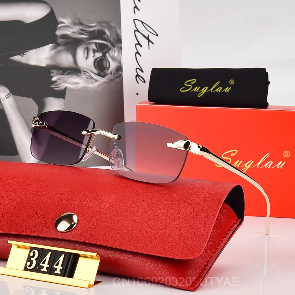 Luxury Square Gradient Sunglasses Vintage Women