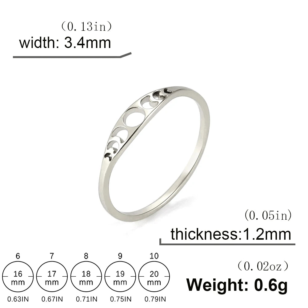 Moon Phase Ring – Crescent Moon Minimalist Amulet