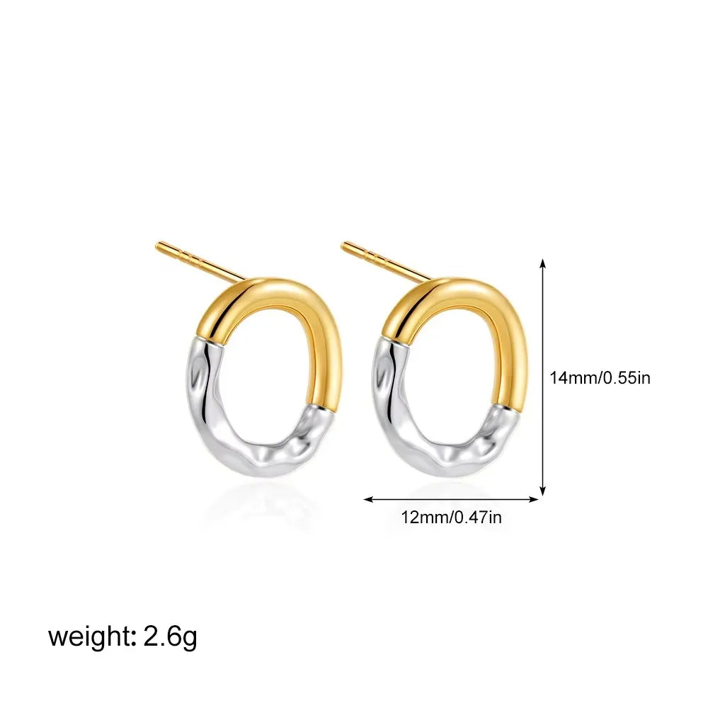 Modern Contrast: Bi-layer U-Shape Colorblocked Huggie Hoops
