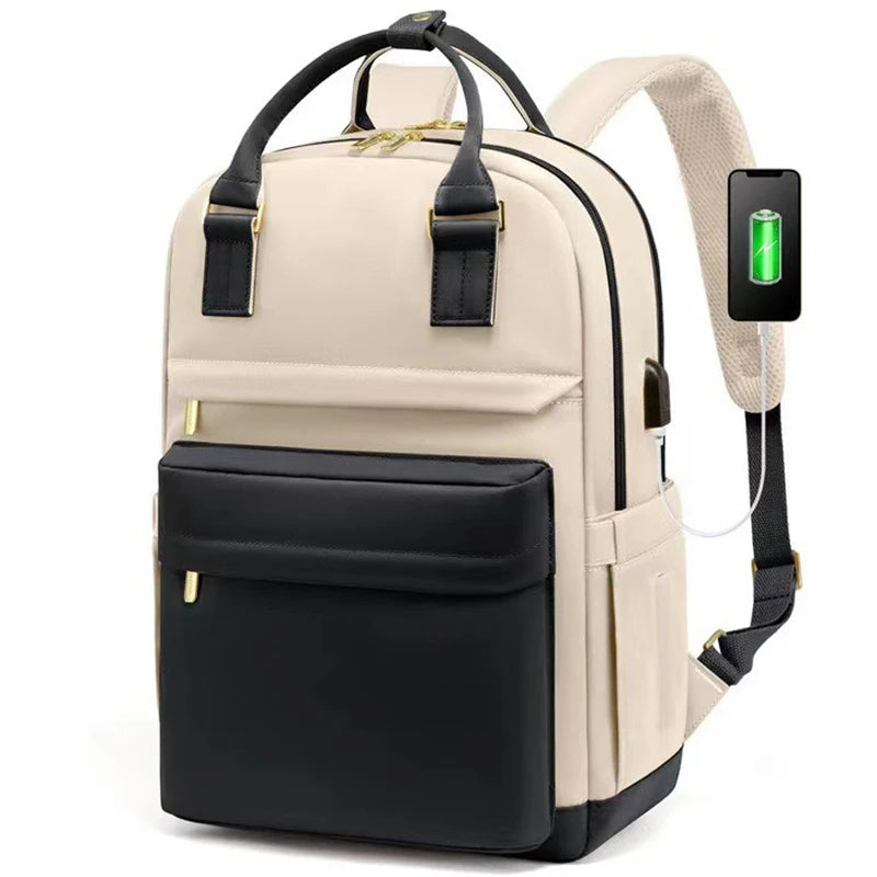 Waterproof Nylon Backpack with USB Port for 15.6” Laptop