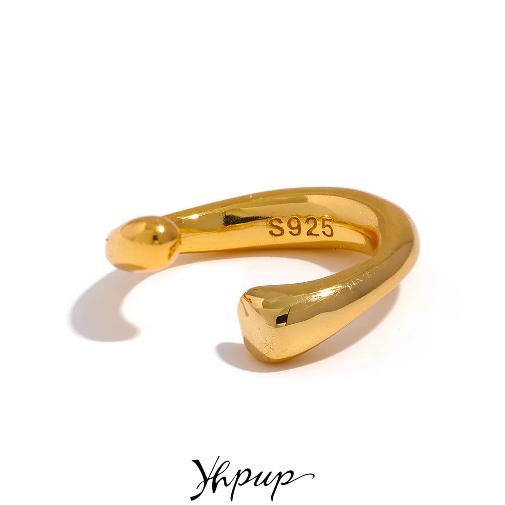 Golden Simplicity: 14K Gold Plated 925 Sterling Silver Minimalist Ear Cuff