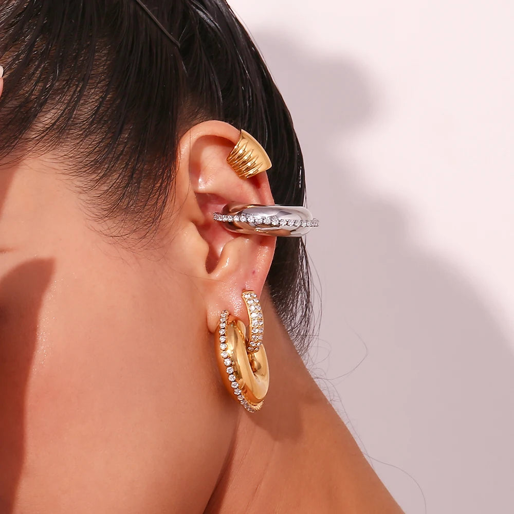 Scintillating Curves La.Muses Zircon-Bordered C-Hoops