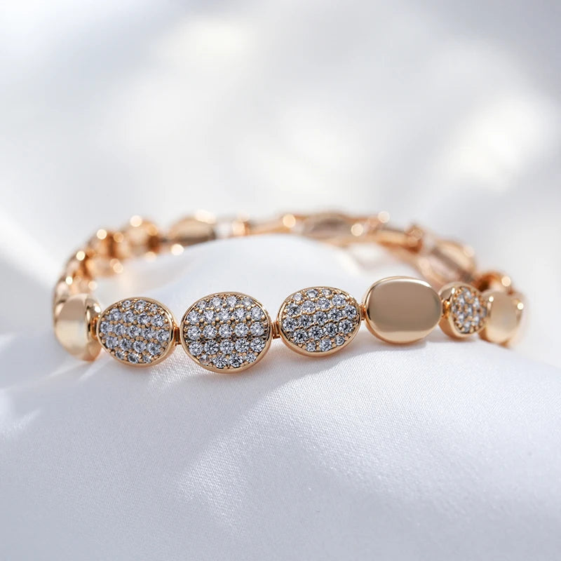 Rose Gold Oval Link Zircon Bracelet