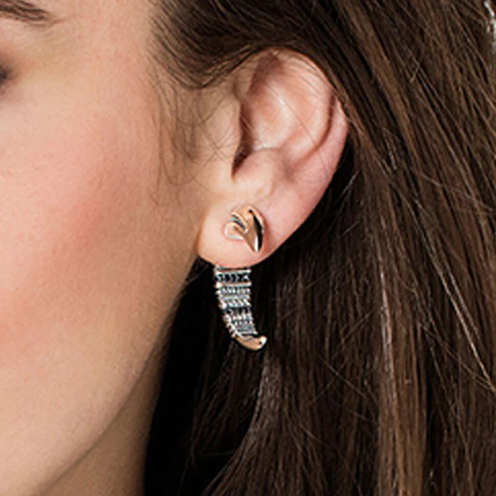 Sacred Spirals: Kathmandu Tribal Claw Earrings in 925 Sterling Silver