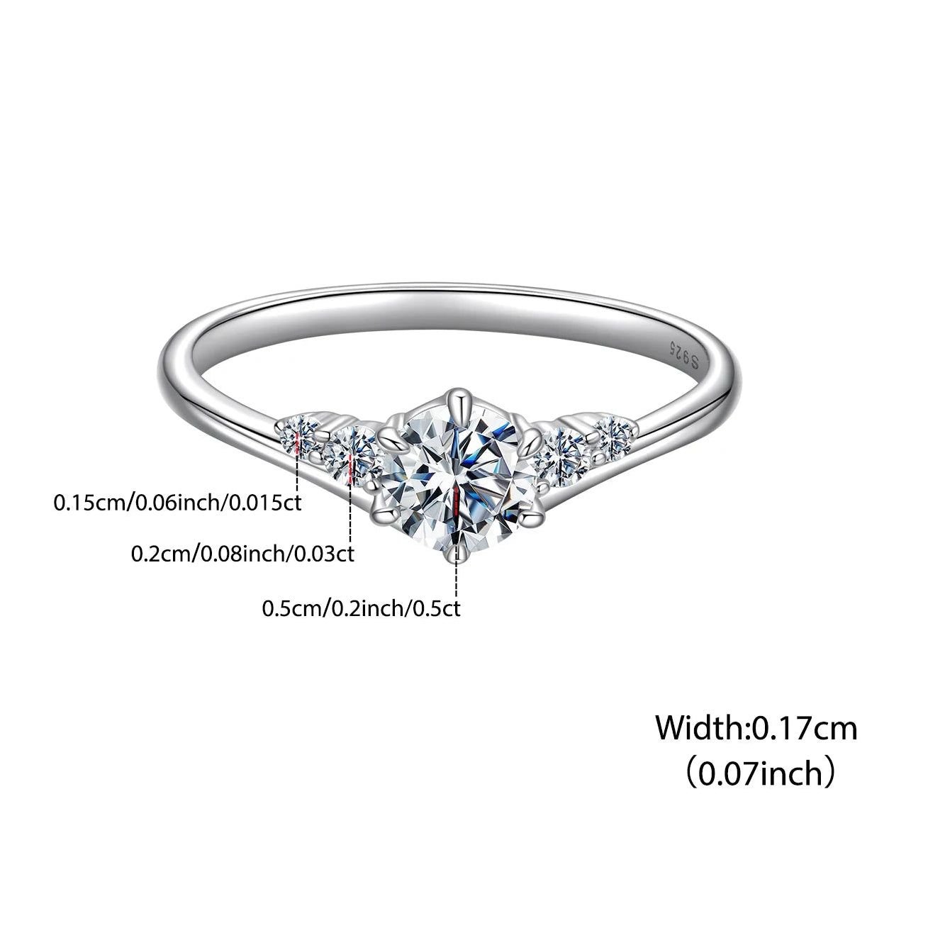 The Radiant Five Stone Moissanite Eternity Band in Sterling Silver