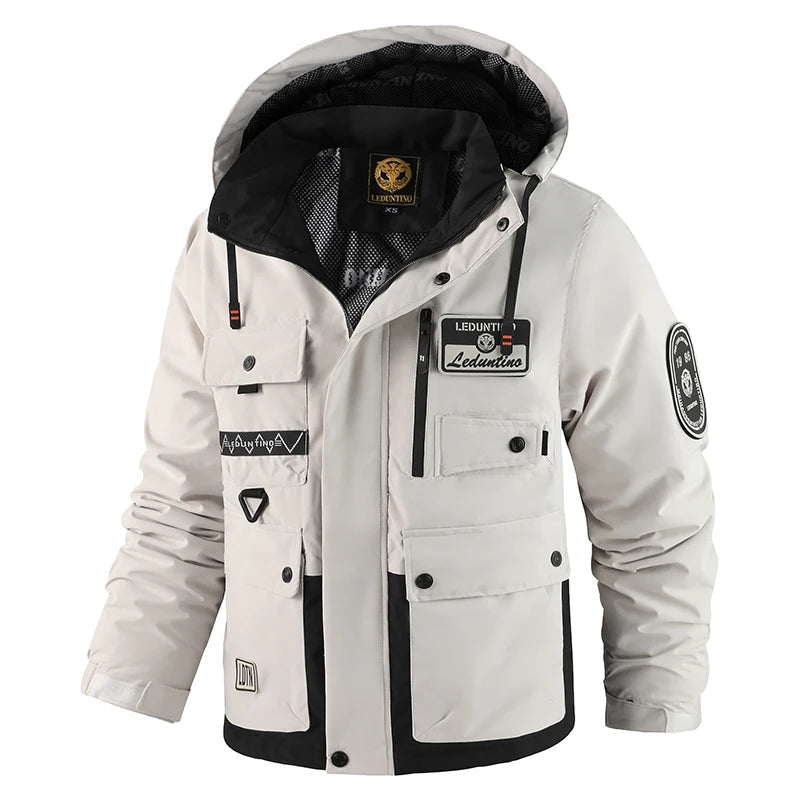 Men’s Detachable Hood Cotton Jacket Casual Windbreaker for Autumn & Winter