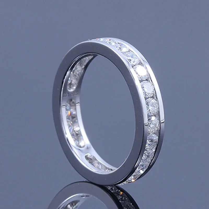 925 Sterling Silver Moissanite Eternity Ring Eternal Commitment