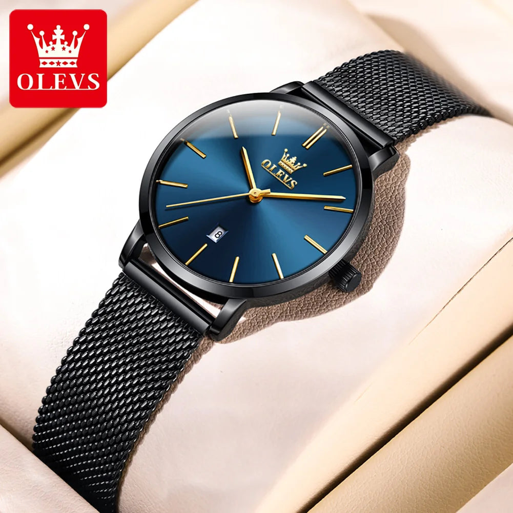 Luminous Sophistication OLEVS Ultra-Slim Mesh Watch
