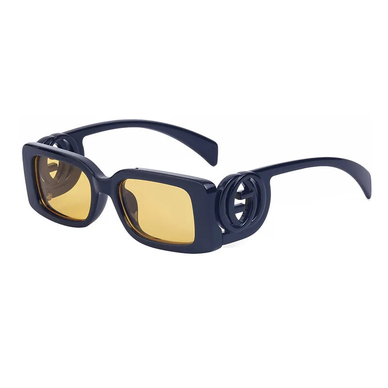 Retro Square Sunglasses with Black Gradient Lenses & UV400 Protection