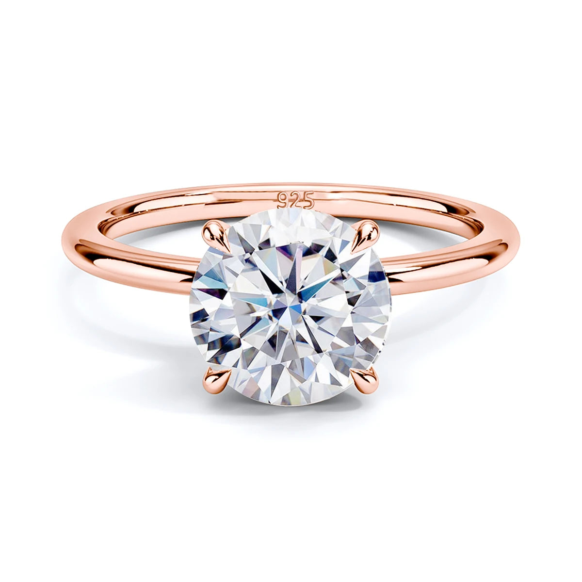 Rose Gold Radiance: Szjinao D Color Moissanite Solitaire