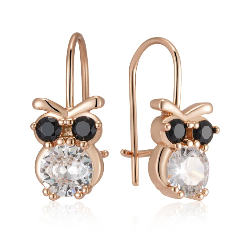 Earring – Little Owl Zircon Vintage Charm