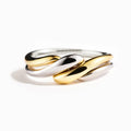 Two-Tone Twist Ring – Modern Geometric Elegance for Women
