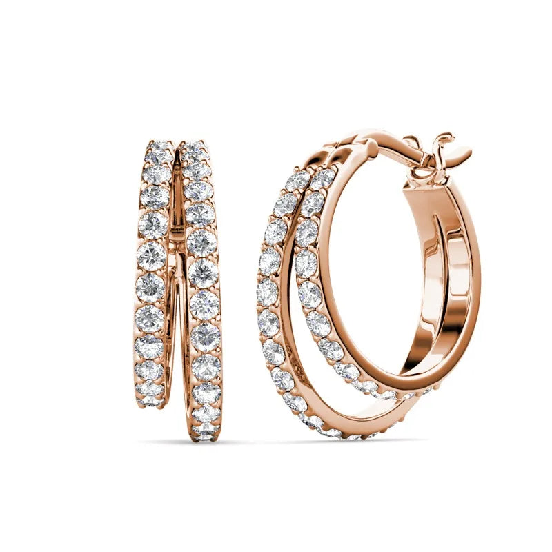 Double the Radiance: Yolora 52-Stone Double Layer Hoops