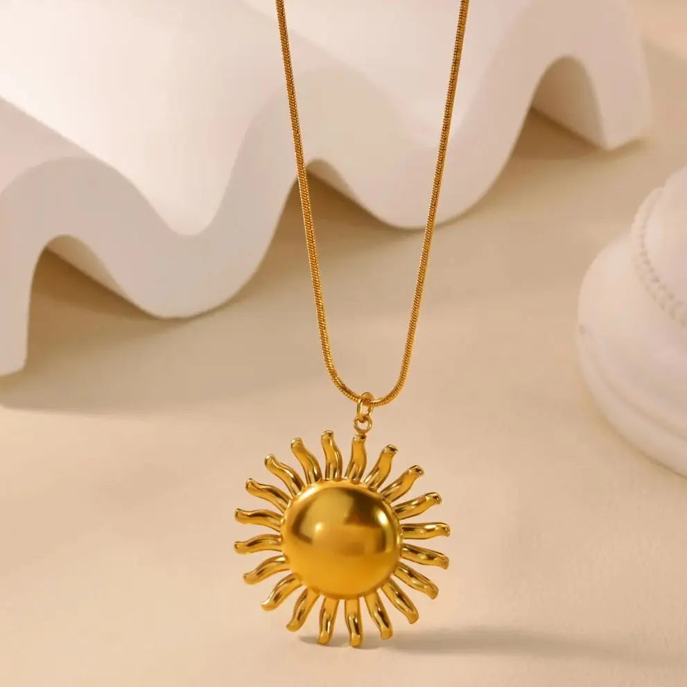 Solar Radiance – 18K Gold Plated Sun Pendant