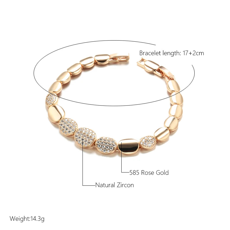 Rose Gold Oval Link Zircon Bracelet