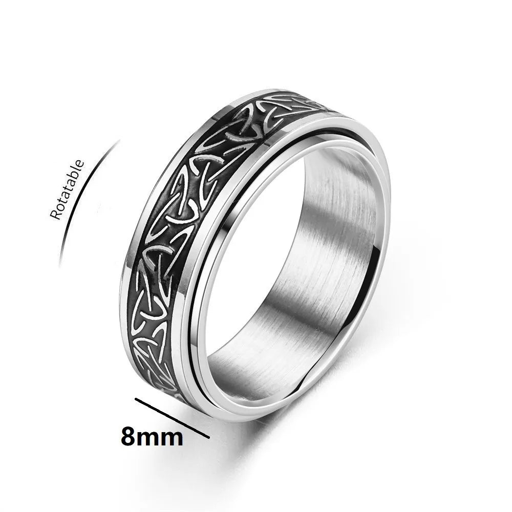 Viking Celtic Knot Swivel Ring – Anti-stress, stainless steel