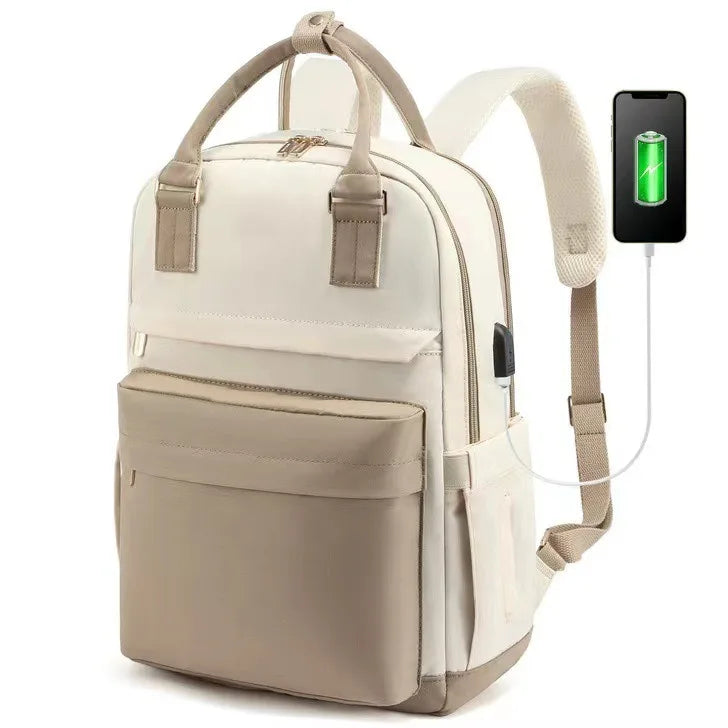 Waterproof Nylon Backpack with USB Port for 15.6” Laptop