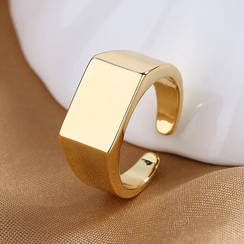 Modern Women’s Statement - Geometric Open Ring with Disc