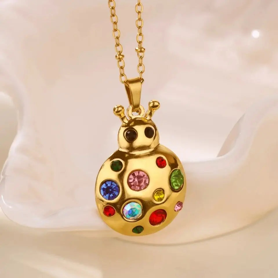 Rainbow Guardian – Zircon Ladybug Pendant