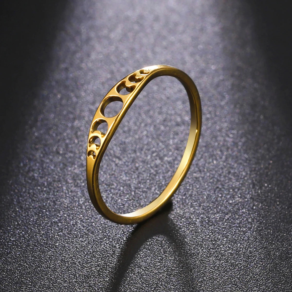 Moon Phase Ring – Crescent Moon Minimalist Amulet
