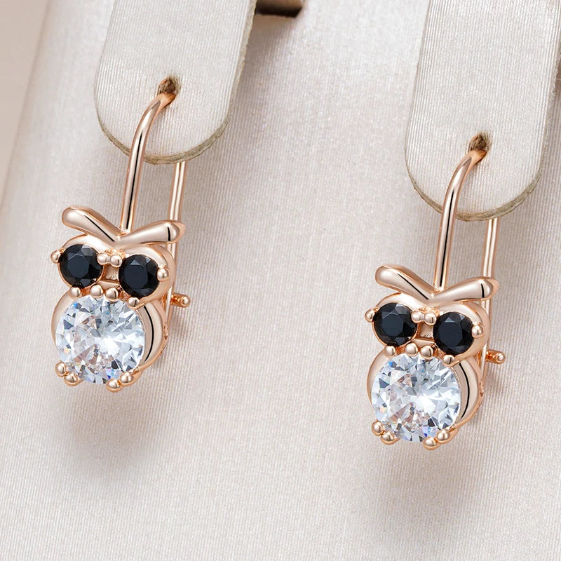 Earring – Little Owl Zircon Vintage Charm