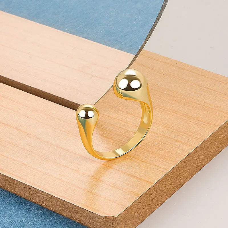 Smooth Geometric Gold Tone Ring Minimalist Design