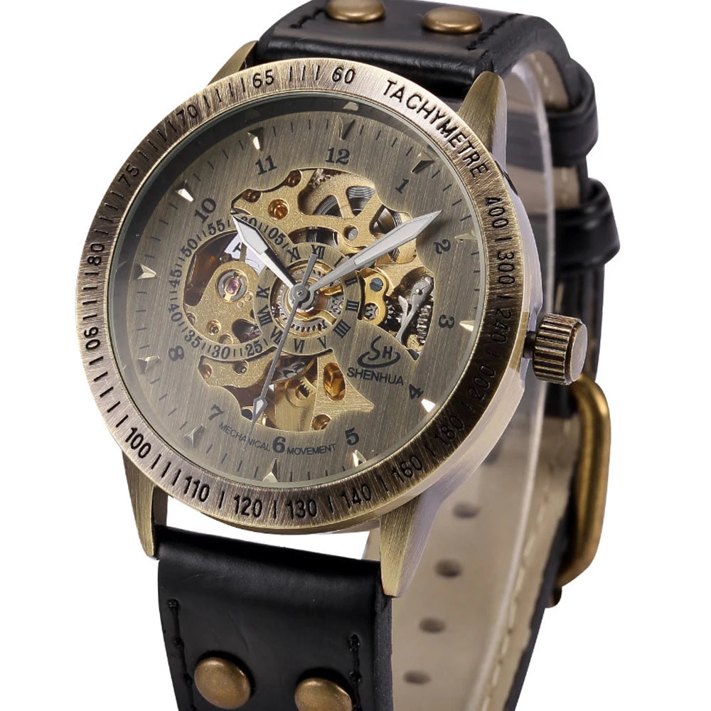 Automatic Mechanical Leather Watch – Men