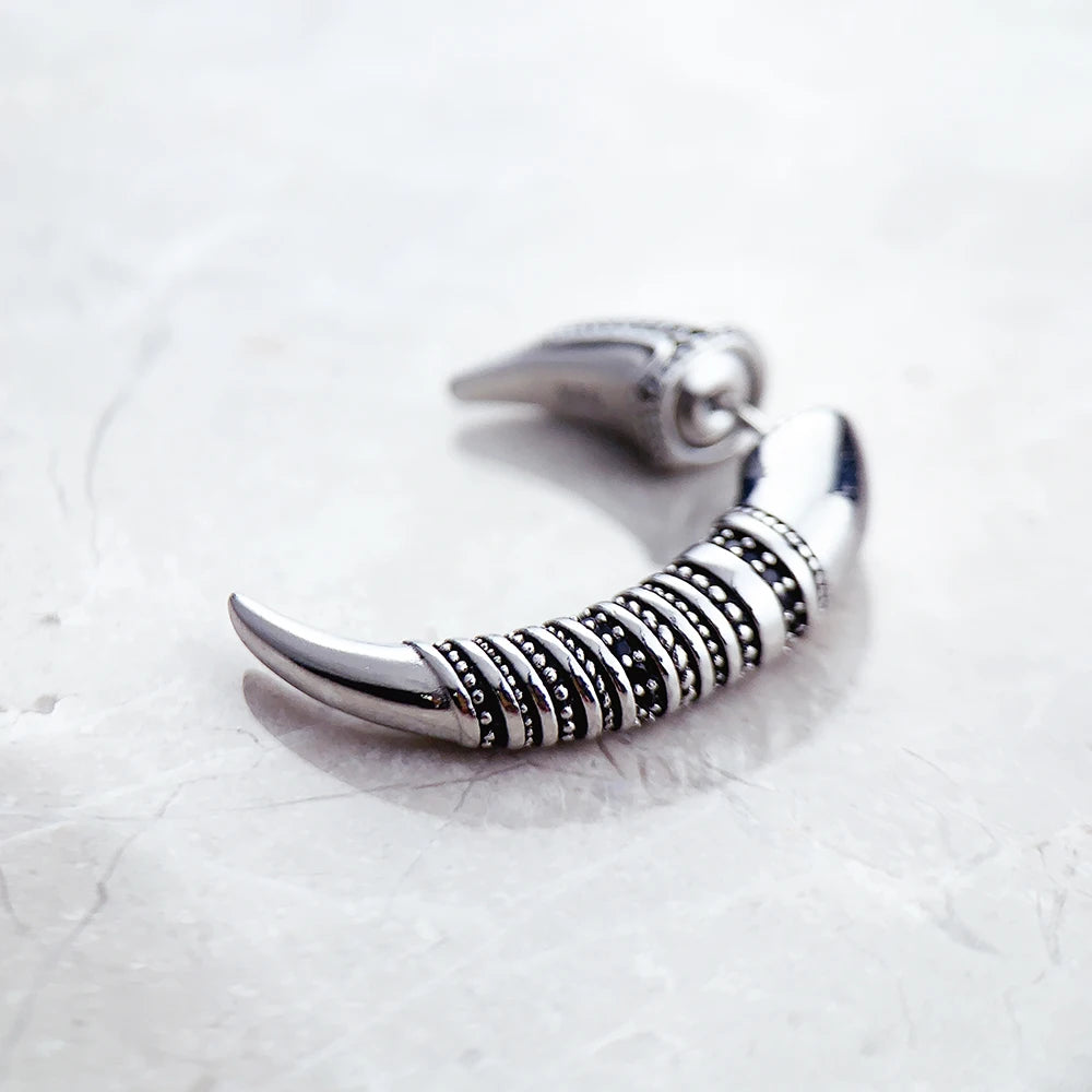 Sacred Spirals: Kathmandu Tribal Claw Earrings in 925 Sterling Silver