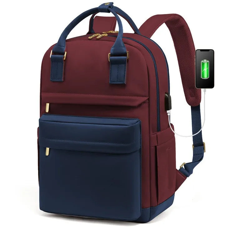 Waterproof Nylon Backpack with USB Port for 15.6” Laptop
