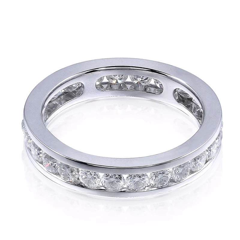 925 Sterling Silver Moissanite Eternity Ring Eternal Commitment