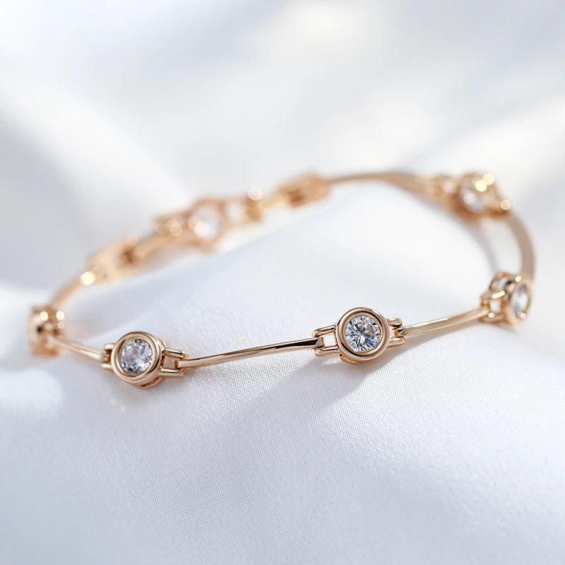 Simple Rose Gold Zircon Bracelet