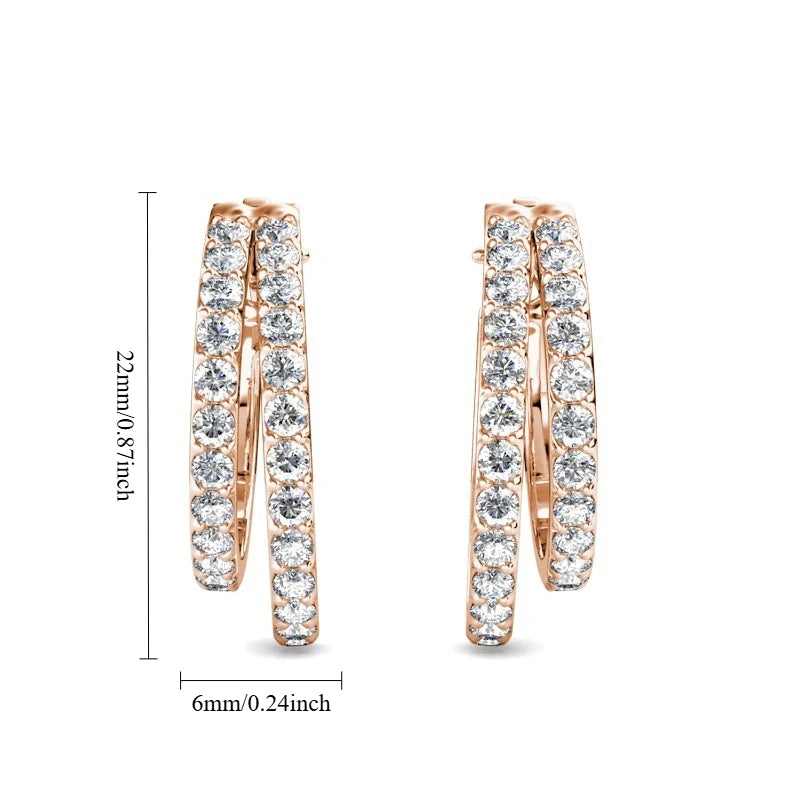 Double the Radiance: Yolora 52-Stone Double Layer Hoops