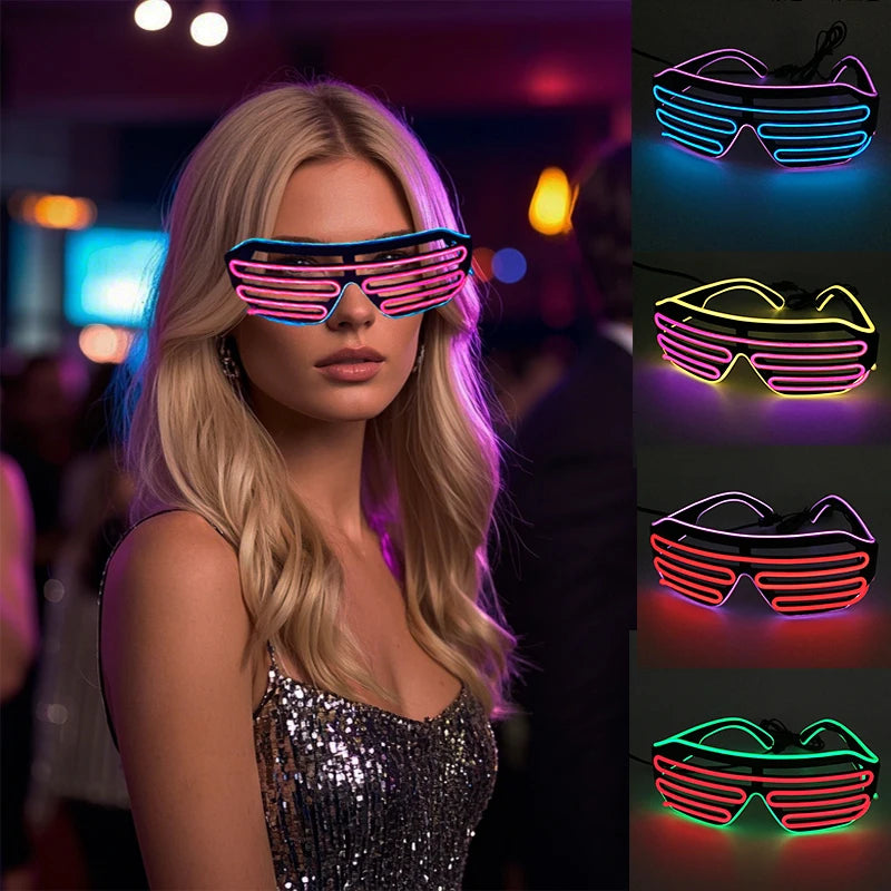 LED EL Shutter Glow Glasses for Parties & Festivals