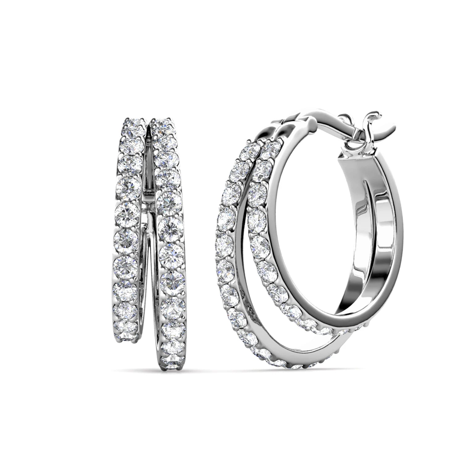 Double the Radiance: Yolora 52-Stone Double Layer Hoops