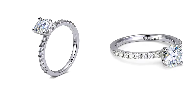 925 Sterling Silver Moissanite Band Infinite Light