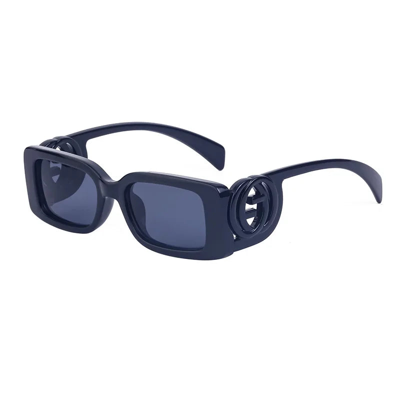 Retro Square Sunglasses with Black Gradient Lenses & UV400 Protection