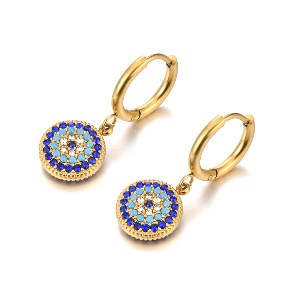 Azure Guardian – Turkish Evil Eye Earrings