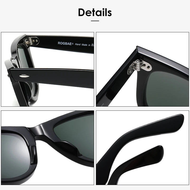 Classic Acetate Sunglasses with Glass Lenses - Man