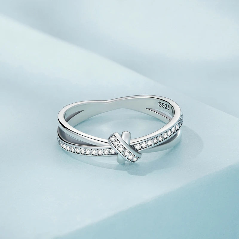 The Eternal Knot Sterling Silver Double Layer Stackable Ring