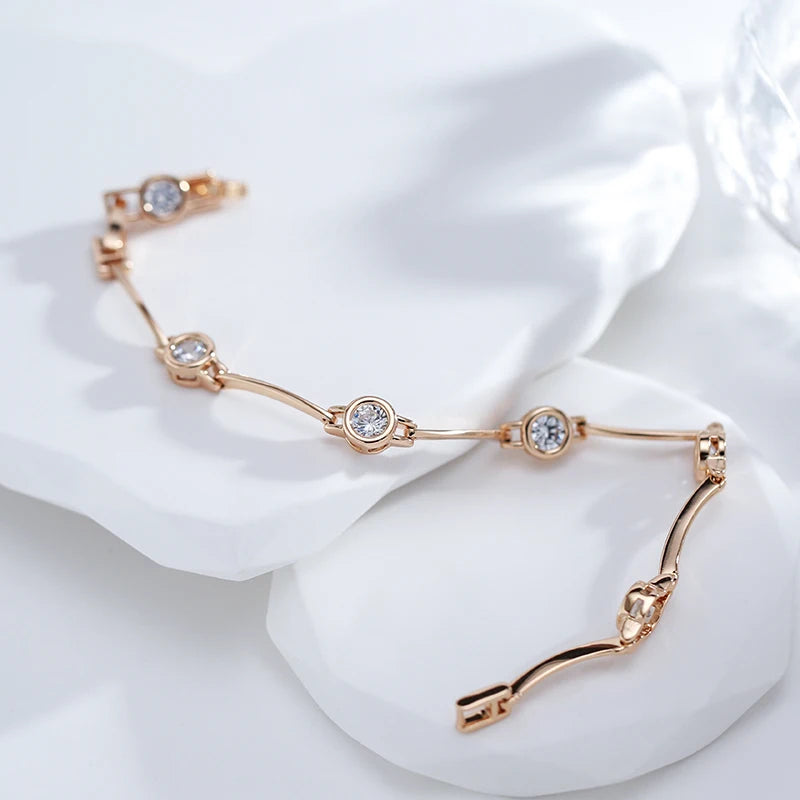 Simple Rose Gold Zircon Bracelet